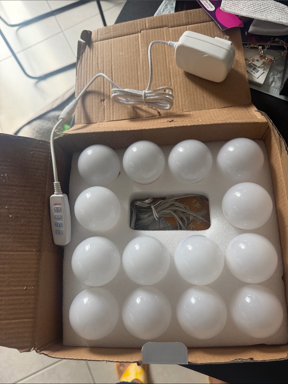 Brighton White Vanity Bulb String Lights with Controller
